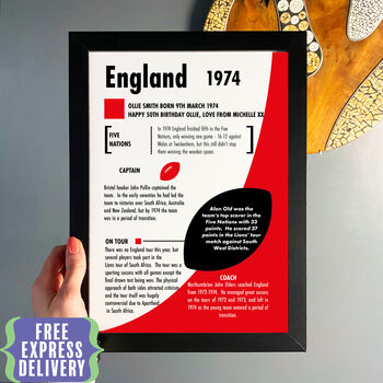 Personalised England Rugby Birthday Gift, 2 of 10