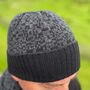 Mens Lambswool Knitted Beanie Hat Geometric Pattern, thumbnail 9 of 10