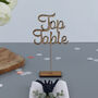 Wooden Cut Out Wedding Table Numbers On Stand, thumbnail 4 of 6