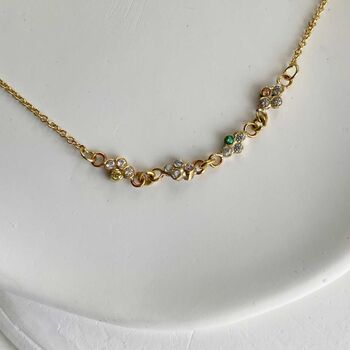 Disco Dot Diamond And Gemstone Trio Chain Necklace, 3 of 5