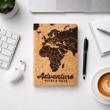 Cork Travel Journal World Map Gift For Travellers, 2 of 10