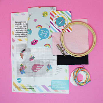 Swan Mini Cross Stitch Craft Kit, 3 of 5