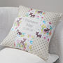 Baby Deer Name And Date Cushion, thumbnail 3 of 5