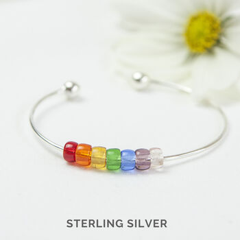 Sterling Silver Rainbow Bangle, 4 of 4
