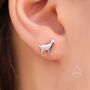 Sterling Silver Tiny Goat Stud Earrings, thumbnail 2 of 10