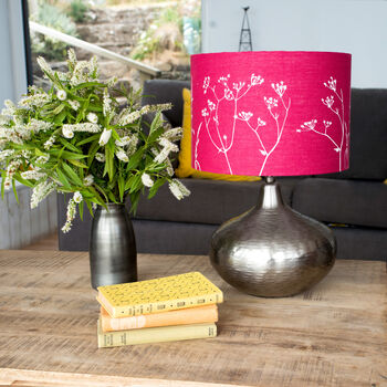 Hedgerow Flowers Linen Drum Lampshade, 2 of 6