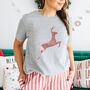 Christmas T Shirt With Rose Gold Stag Reindeer, thumbnail 1 of 2