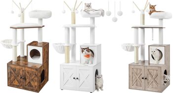 Modern Cat Tree With Litter Box Enclosure And Condo, 12 of 12