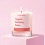 Funny Birthday Gift Soy Wax Candle August Birthday Babe, thumbnail 1 of 3