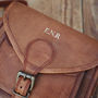 Personalised Curved Brown Leather Saddle Bag, thumbnail 4 of 9