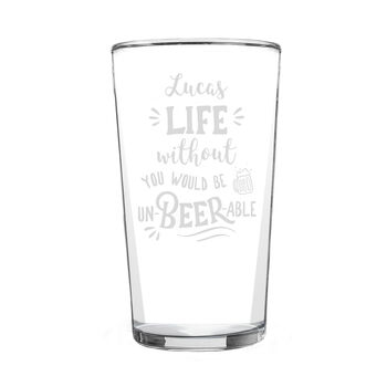 Personalised Funny Un Beerable Valentine's Pint Glass, 4 of 5