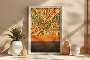 Psychedelic Distorted Abstract Landscape Art Print, 5 of 8