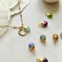 Tumbled Birthstone And Moon Charm Necklace, thumbnail 8 of 12