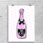 Personalised Champagne Bottle Print, thumbnail 3 of 4