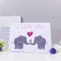 I Love You Elephant Valentine's Day Card, thumbnail 1 of 2