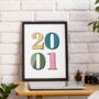 Retro Year Print Personalised Print, thumbnail 3 of 4