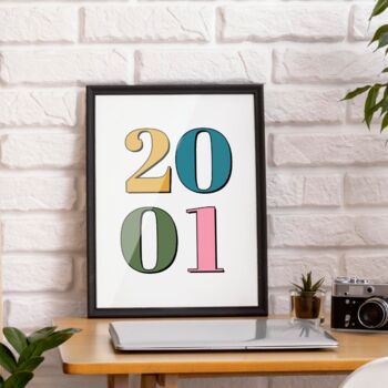 Retro Year Print Personalised Print, 3 of 4