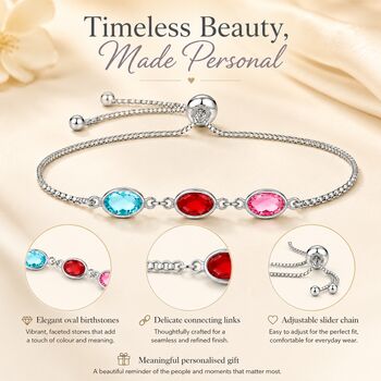 Personalised Create Your Own Family Oval Birthstones Bracelet, 4 of 12