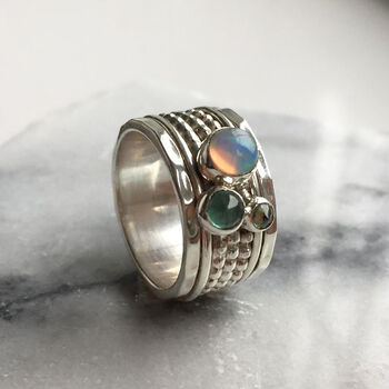 Personalised Birthstone Ethereal Galaxy Spinning Ring, 5 of 12