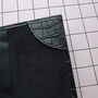 Black Embossed Leather Monogram Passport Holder, thumbnail 5 of 10