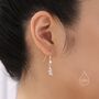 Cz Leaf And Pearl Drop Hook Earrings, thumbnail 4 of 9