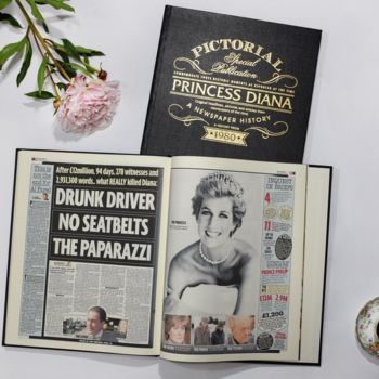 Personalised Princess Diana Leather Biography Book, 2 of 7