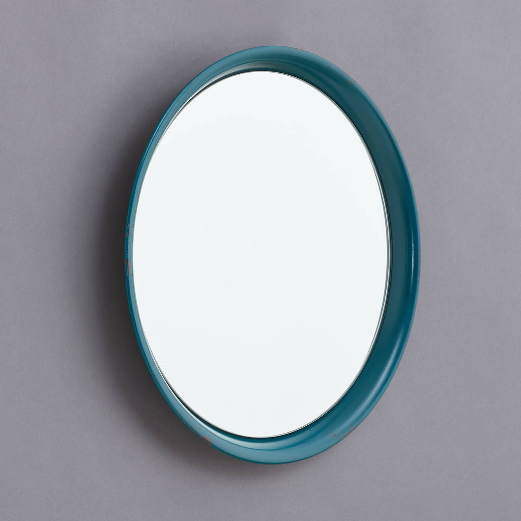 charon round metal framed mirror by horsfall & wright ...
