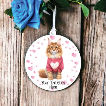 Personalised Maine Coon Cat Love Decoration B, 2 of 2