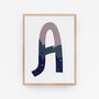 Purple And Blue Personalised Initial Letter Art Print, thumbnail 9 of 12