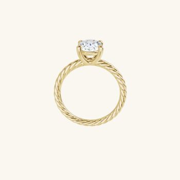 Oval Engagement Ring Lab Grown 1 Ctw Diamond Rope Band, 3 of 5