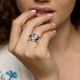 Silver Ring With Blue Topaz, Pearl And Lapis Lazuli, thumbnail 2 of 9