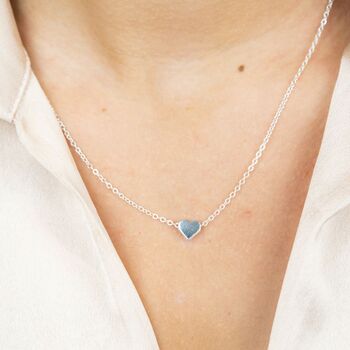 Silver Plated Dainty Tiny Small Heart Pendant Necklace, 6 of 6