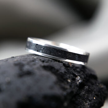 Your Own Charcoal Keepsake Memory Silver Ring, 2 of 8