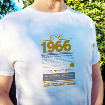 Personalised 60th Birthday Gift 1966 T Shirt, 2 of 7