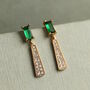 Emerald Crystal Drop Earrings, thumbnail 1 of 4