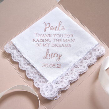 Mother Of Groom Thanks For Raising Wedding Handkerchief, 5 of 6