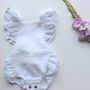 Personalised Lillie Linen Baby Romper, thumbnail 6 of 12