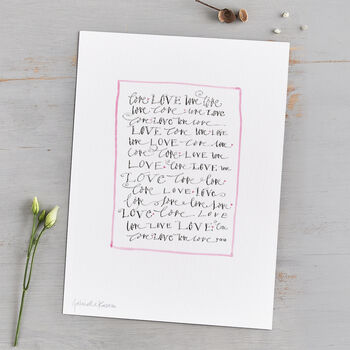 'Love, Love, Love… You' Hand Finished Art Print, 2 of 2