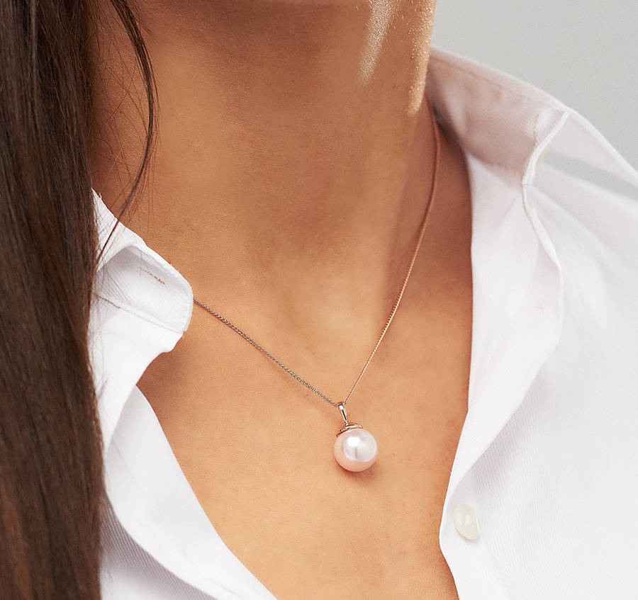 Rose Gold Vermeil Pearl Necklace By Claudette Worters