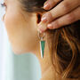 Triangle Gemstone Hoop Earrings, thumbnail 1 of 8