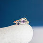 Amethyst And Iolite Organic Ring In Sterling Silver, thumbnail 5 of 5