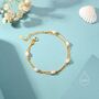 Sterling Silver Double Layer Oval Pearl Beaded Bracelet, thumbnail 2 of 12