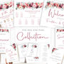 Wedding Table Menu Cards In Red And Pink Florals, thumbnail 4 of 4