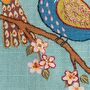 Printed Linen Embroidery Kit Birds And Blossoms, thumbnail 5 of 6