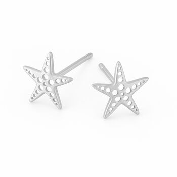 Sterling Silver Dotty Starfish Stud Earrings – 8mm, 10 of 10