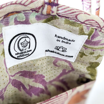 Block Print Mobile Phone Purse Fair Trade Crossbody Bag, 4 of 5