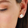 Hammered Silver Lucky Clover Leaf Stud Earrings, thumbnail 1 of 5