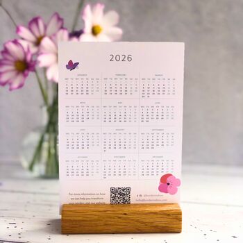 2026 Desk Calendar With Flower Illustrations, 3 of 5