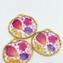 Dangle Earrings With Rose Petals And Gold Leaf, thumbnail 2 of 11