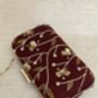 Maroon Raw Silk Handcrafted Clutch Bag, thumbnail 5 of 6